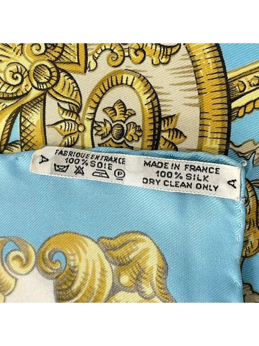 Hermes Scarf Carre 90 Light Blue Ivory Multi LV Dovicvs Magnvs Horse